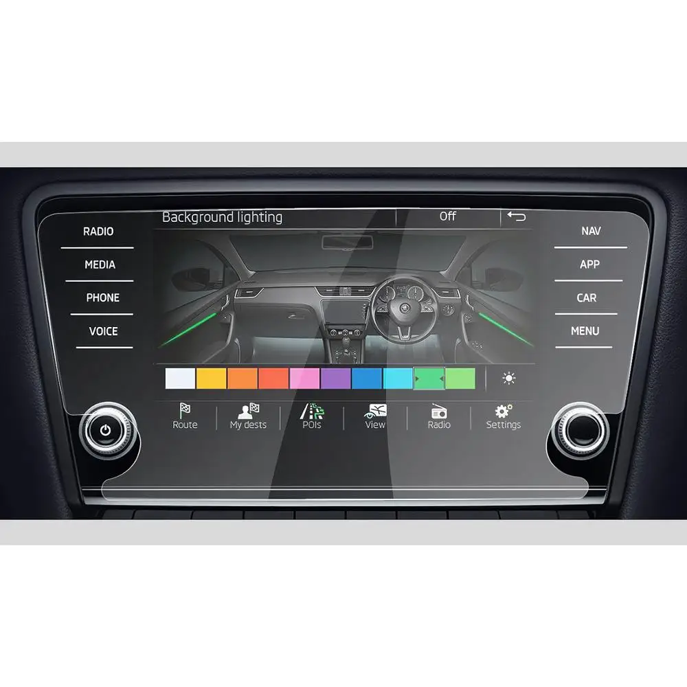 RUIYA Car Screen Protector For Octavia Amundsen 8 Inch 2017 2018 2019 Navigation Touch Display Screen Auto Interior Accessories