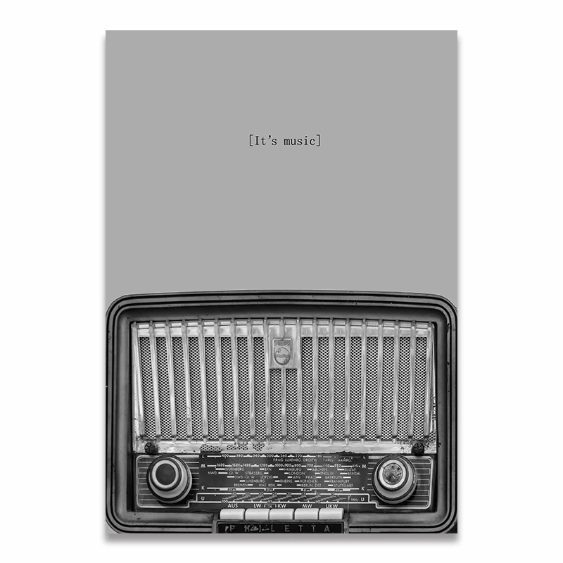 Черно-белая музыкальная тема Декор Стиль Гитара постер DJ и принты холст картины для гостиной стены Искусство домашний декор