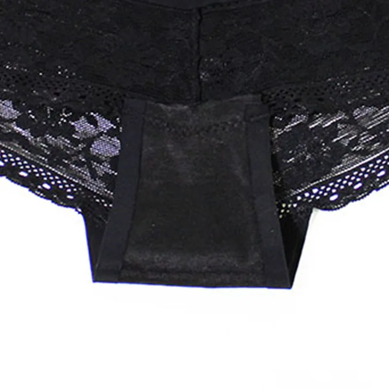2018 новые пикантные черные кружева boyshort Большие размеры низкая талия лоскутные