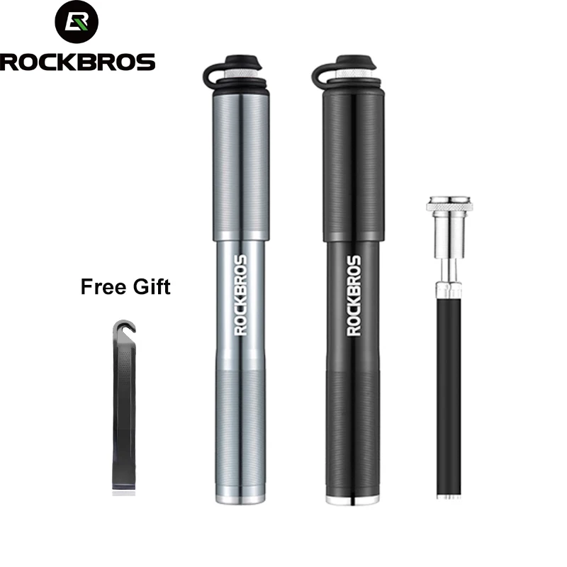 ROCKBROS алюминиевый сплав велосипедный мини-насос портативный светильник воздушный насос для велосипеда высокое давление Велоспорт шин насос