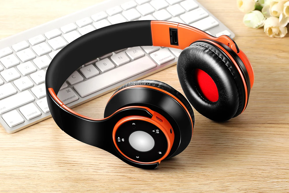 Красочные стерео аудио Mp3 Bluetooth гарнитура беспроводные наушники Поддержка SD карты с микрофоном играть 10 часов