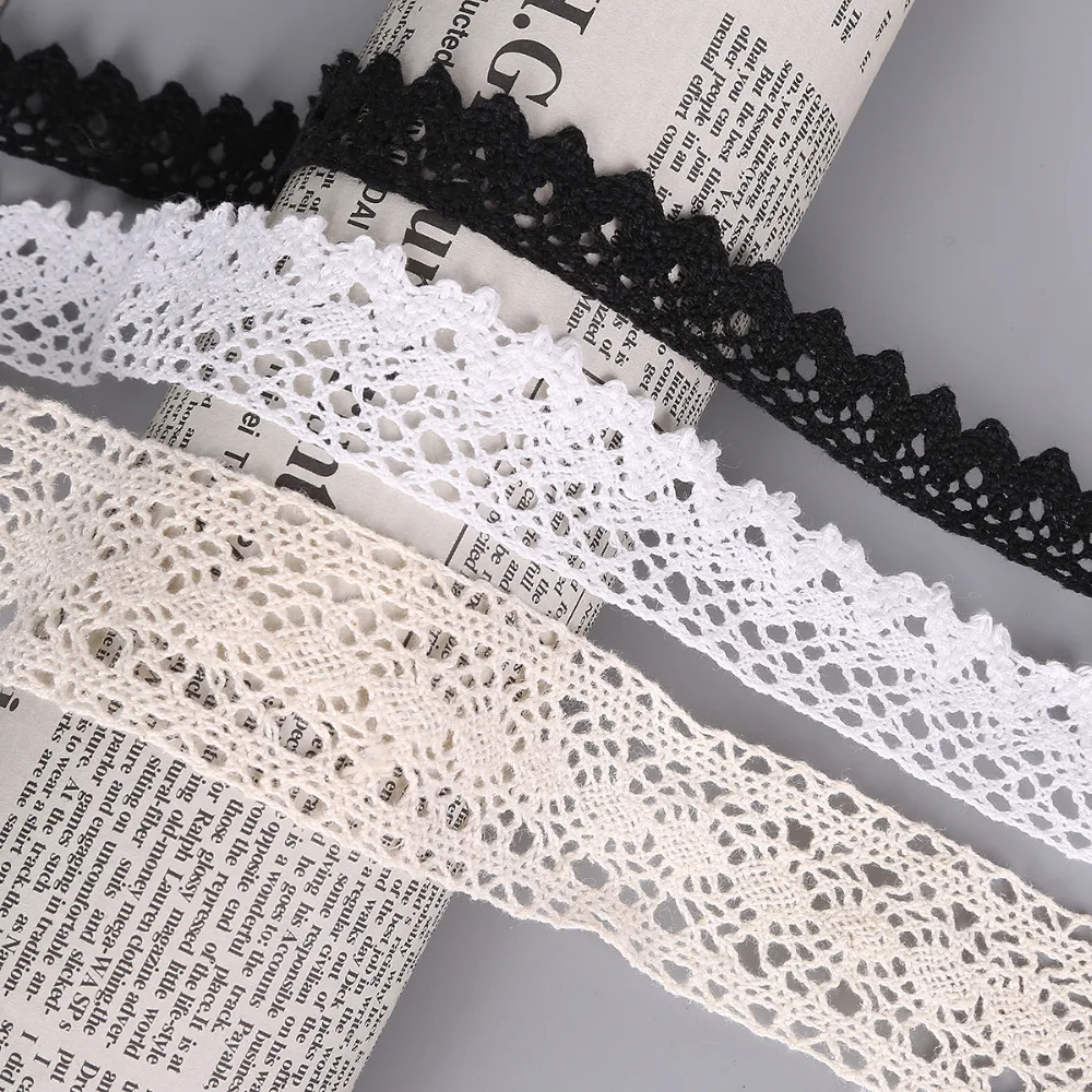5 ярдов/партия хлопковая кружевная лента цвета слоновой кости|lace ribbon white|cotton lace