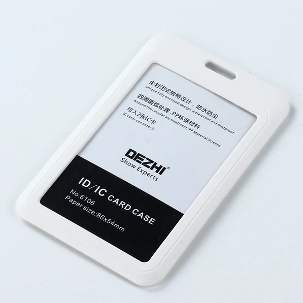 white no lanyard DEZHI модный стиль ID IC карты держатель значка работы карты с полиэфирным шнурком, самая низкая цена, может изготовить логотип, OEM - Цвет: white no lanyard