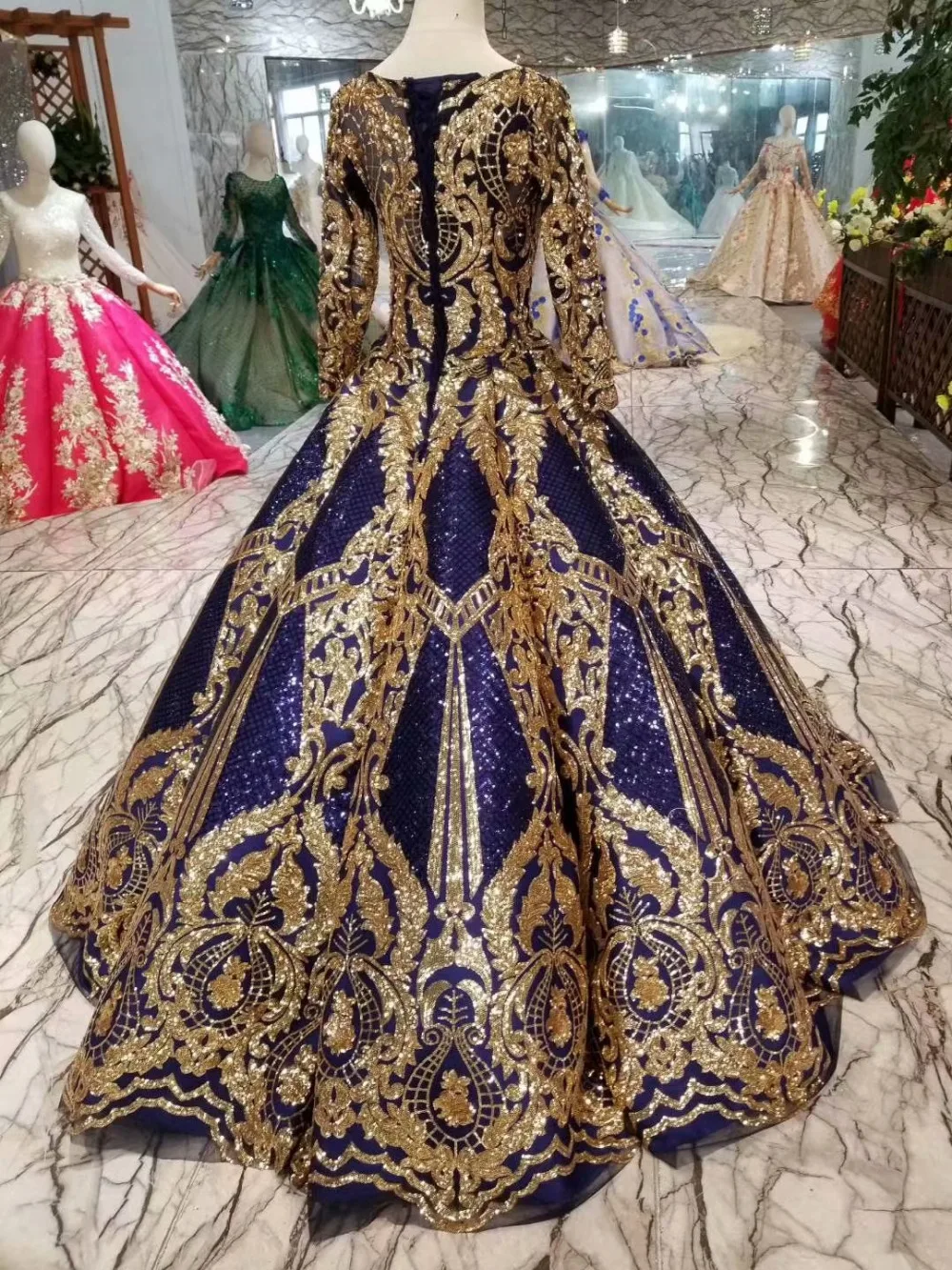 Modabelle Саудовская Аравия Королевский синий Арабский Вечерние платья Vestido роскошный голубой длинный рукав вечернее платье vestidos Festa