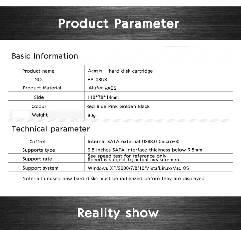 Корпус Acasis HDD алюминиевый 2,5 'корпус HD Sata к USB 3,0 SSD корпус жесткого диска корпус ноутбука Hdd шкатулка корпус для Windows
