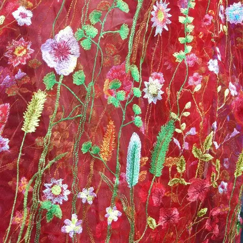 Женская Цветочная вышивка, кашемировый лист с травяным рисунком, тонкая задняя занавеска, роскошный стиль, ручная работа