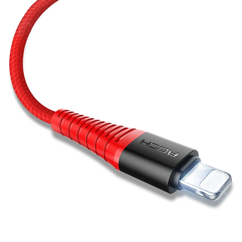 Высокопрочный USB кабель для iPhone 8 7 6 plus 5s ROCK 2 1a синхронизации данных X 6s зарядный