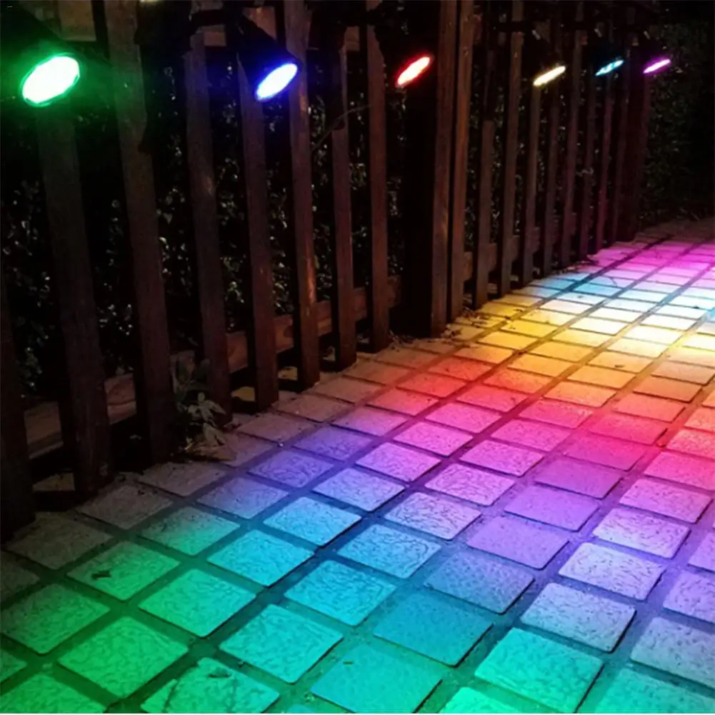 7 LED Солнечная вставленная лампа для газона наружная настенная RGB двойное