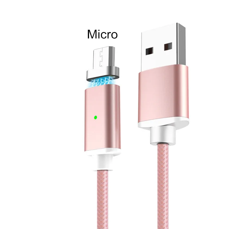 Rosegold for Android Магнитный кабель Vanniso Micro USB 2A, кабель для быстрой зарядки для iPhone XS X XR 8 7 samsung S8 type C, магнитный кабель для мобильных телефонов - Цвет: Rosegold for Android