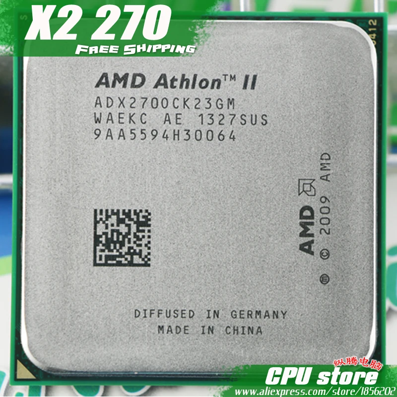 Процессор AMD Athlon II X2 270 cpu двухъядерный(3,4 ГГц/L2 = 2 м/65 Вт/2000 ГГц) Socket am3 am2+ 938 pin, X2 280