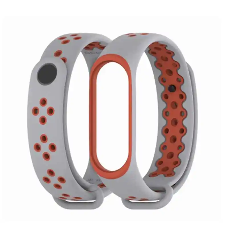 Grey orange Mi Band 3 4 ремешок спортивный mi band 3 браслет для xiaomi mi band 4 3 браслет ремень Цветной силиконовый сменный ремешок смарт-браслета - Цвет: Grey orange