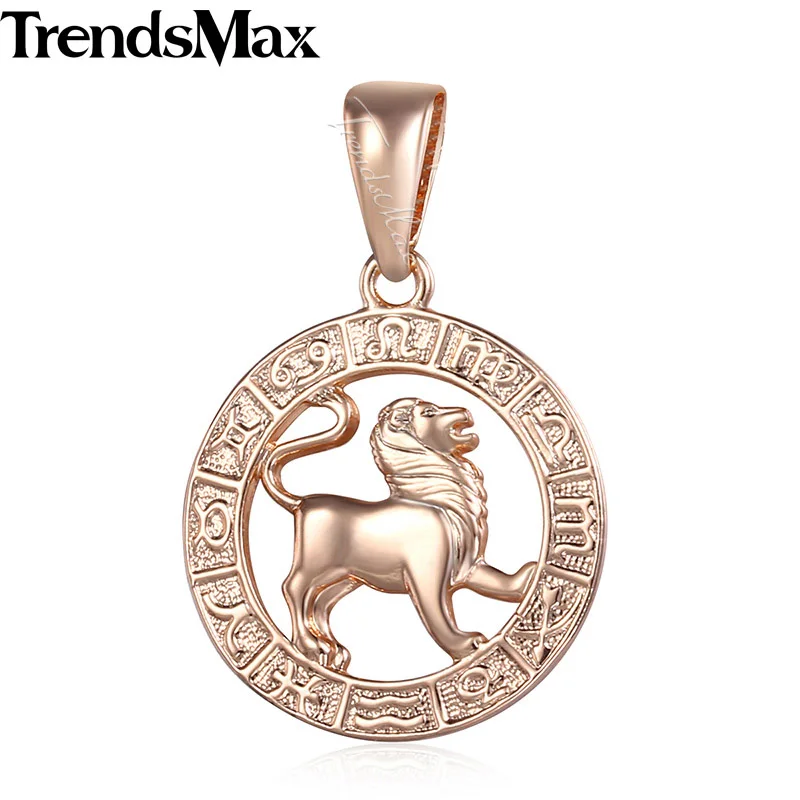 GP182 Leo Trendsmax 12 Знак зодиака Созвездия подвески ожерелья для женщин и мужчин 585 розовое золото мужские ювелирные изделия Модные подарки на день рождения GPM16 - Окраска металла: GP182 Leo