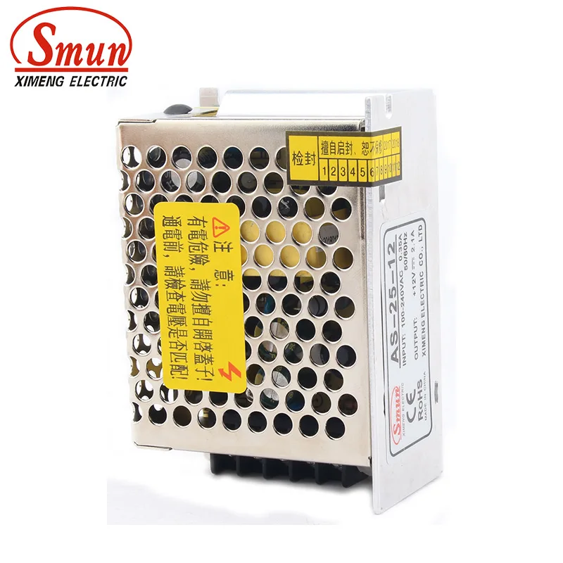 Импульсный источник питания SMUN AS 25 12 SMPS 25W 12V 2A выход с полным диапазоном 2 года