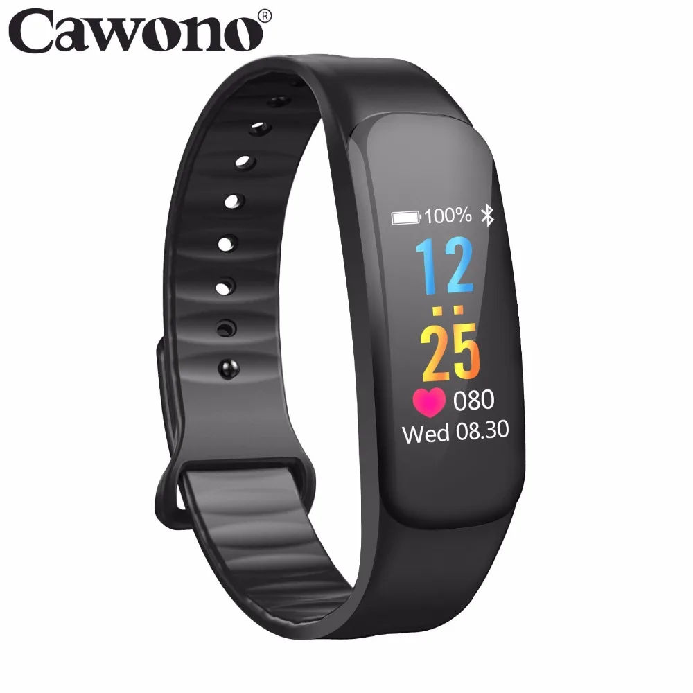 Cawono Bluetooth C1 Цвет ЖК дисплей смарт браслет Фитнес крови Давление монитор