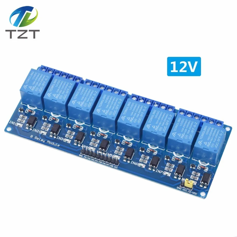 8 channel 12v 5v 1 2 4 6 8 канальный релейный модуль с оптроном. Релейный выход 12V 1 2 4 8 way релейный модуль для arduino Raspberry Pi - Цвет: 8 channel 12v