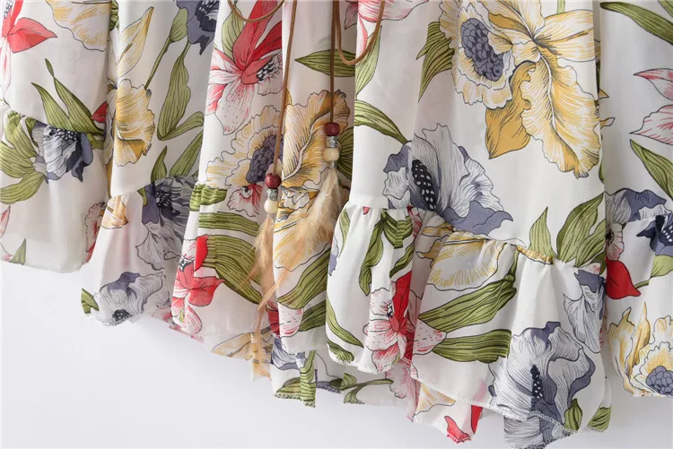 Slash шеи с плеча Бич Повседневные принты футболки для Для женщин Harajuku Топ