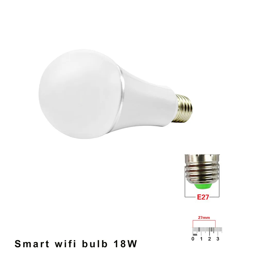 Лампочка RGBW WI-FI Беспроводной Управление E27 B22 RGB с регулируемой яркостью ламп 18В домашняя светодиодная смарт-лампочка 16 миллионов цветов свет Amazon Alexa Управление