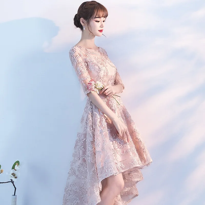 Женское кружевное платье Ципао для невесты китайское вечернее короткое