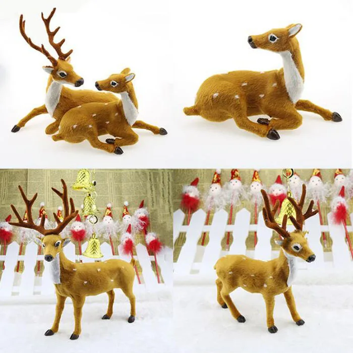 

3pcs Xmas Elk Plush Simulation New Year Christmas Decorations Christmas Ornaments for Home Christmas Gift Navidad Noel