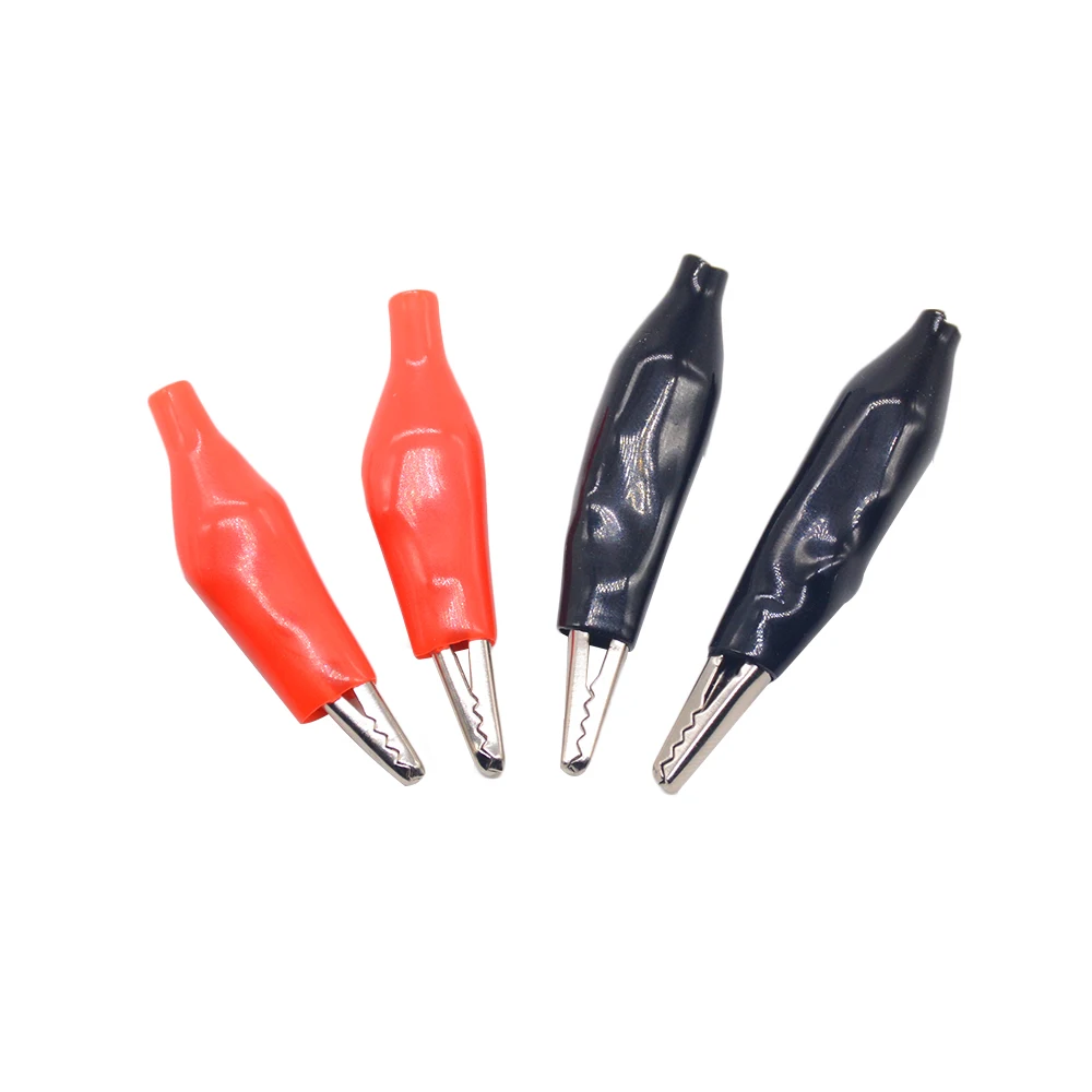 10 Pcs/ lots Medium Insulation Boot Metal Alligator Clip Electric Test 35MM Lead colorful small crocodile clip Color random |