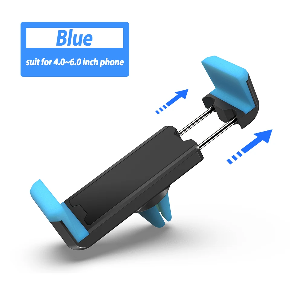 Blue Универсальная автомобильная подставка для телефона для мобильного телефона в держатель на вентиляционное отверстие автомобиля держатель gps авто смартфон Поддержка для iPhone XS samsung - Цвет: Blue
