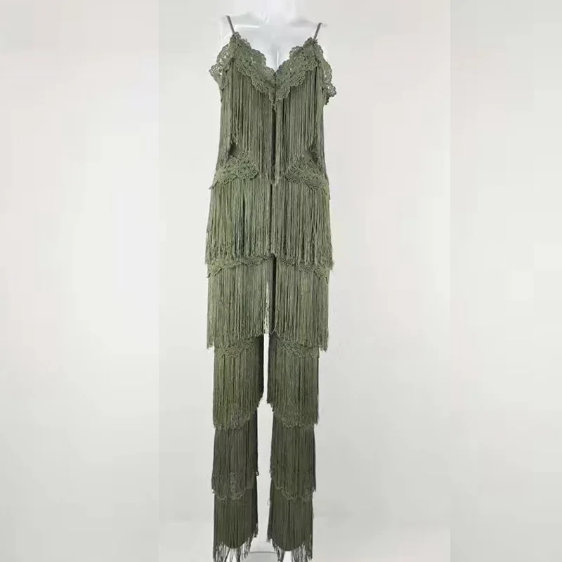 Женский комбинезон с кисточками Подиумные комбинезоны как у знаменитостей