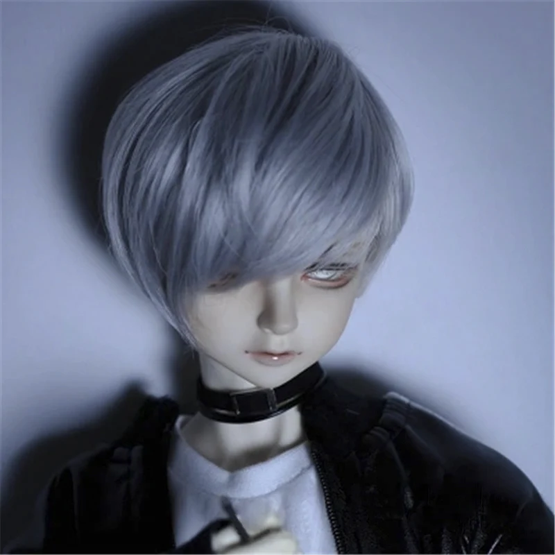 Короткие парики Bybrana Straigst 1/3 1/4 1/6 BJD из высокотемпературного волокна - Цвет: Белый