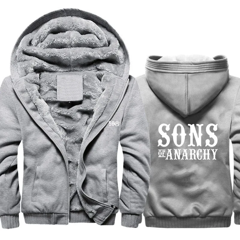 SOA Sons of толстовки анархия Мужские Зимние флисовые плотные теплые камуфляжные пальто на молнии Толстовка SAMCRO принт мужские толстовки куртка - Цвет: 805