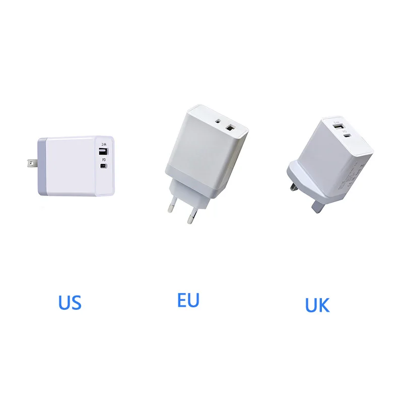 Для iPhone PD Зарядное устройство USB Тип C адаптер для X 8 30 Вт Быстрый настенного два