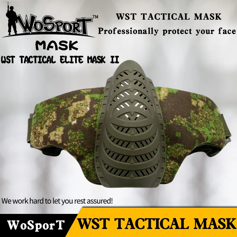 WoSporT WST полумаска для защиты лица тактическое снаряжение двойная регулировка