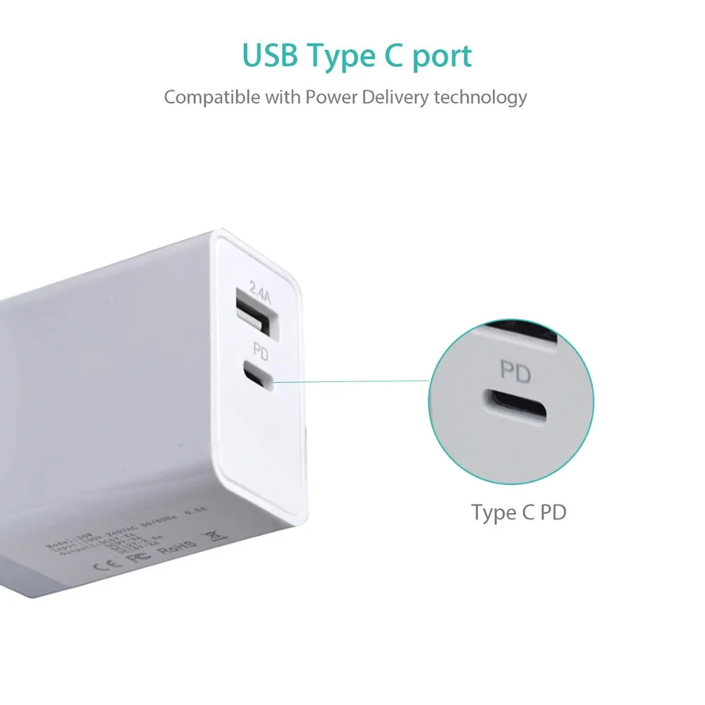SOONHUA Портативный USB PD зарядное устройство Тип C доставка питания QC 3 0 Быстрая