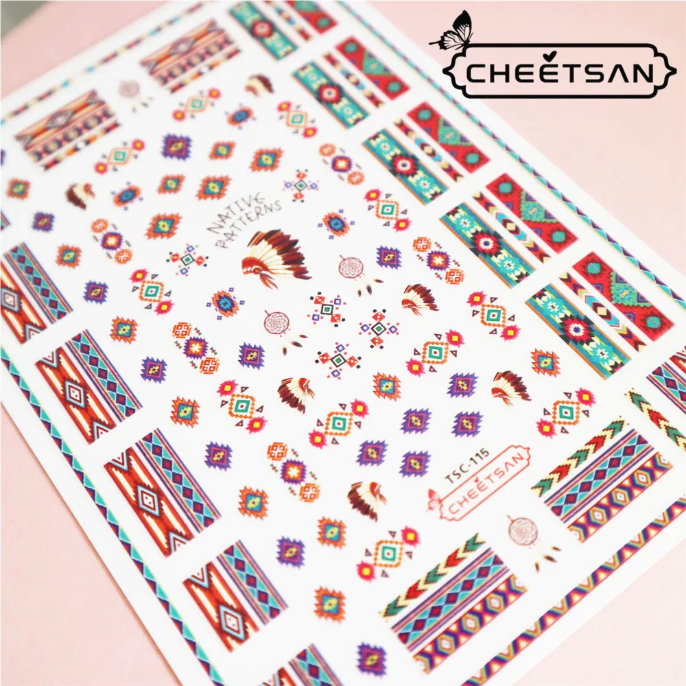 TSC 122 Cheetsan бренд индийский 2018 новые 3d дизайн ногтей наклейки экспорт качество