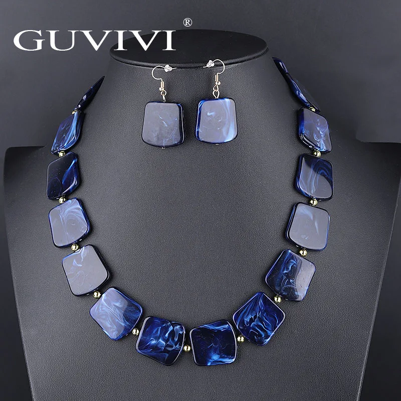 Модные ожерелья и серьги с камнями из акрила для женщин, винтажные индийские ювелирные комплекты, подарки на свадебную годовщину Бижутерия.