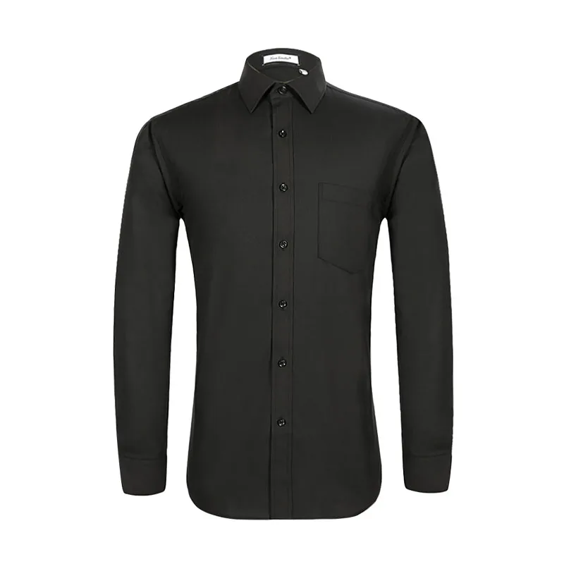 Men Shirt Classic Solid Color Cotton Long Sleeve Normal fit Fashion Business Casual Brand Clothing Social Comfortable Soft | Мужская
