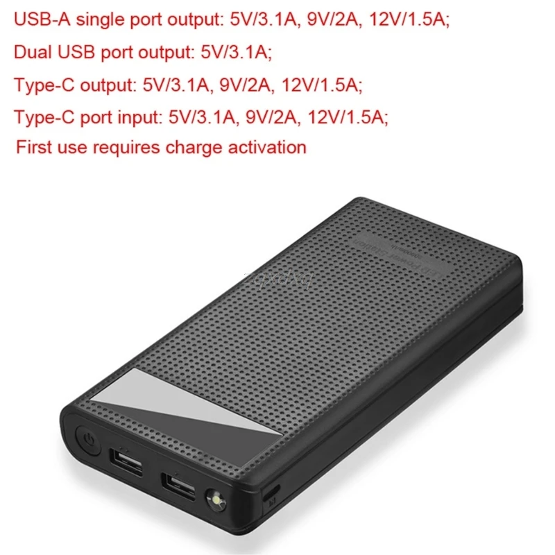QC3.0 7x18650 зарядное устройство для сотового телефона двойной USB Тип C |