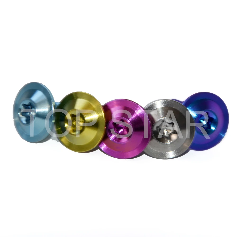 

M6*20 (Multicolor) Pure Titanium Alloy Screws Umbrella Head Ti Screw Motorcycle Shell Bolt 6 PCS