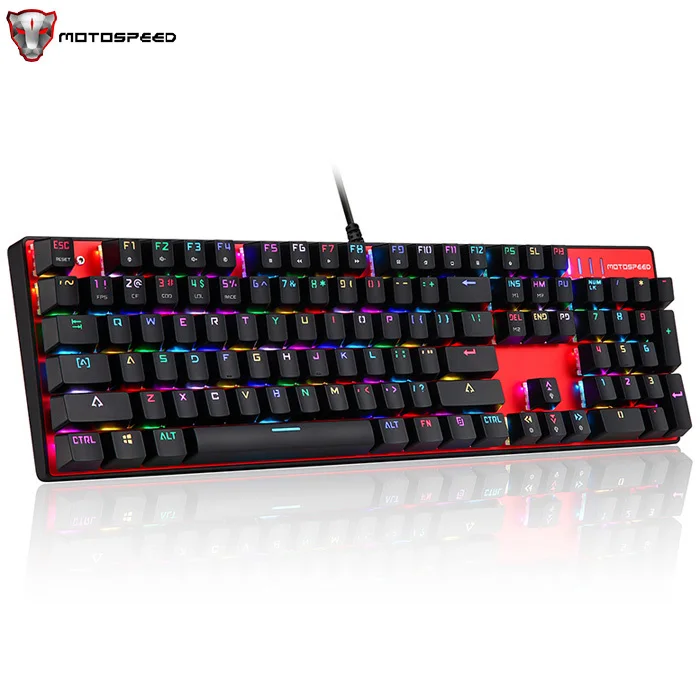 Motospeed причинителя ck104 Механическая игровая клавиатура эргономичный виртуальный
