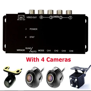 Автомобильный 4-полосный раздельный экран с камерой переднеголевогоправогозаднего вида