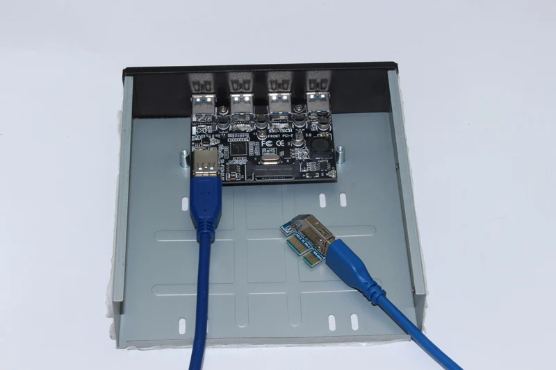 USB 3.0PCI-E 1x карта 4 порта 5 25 &quotFloppy Bay Передняя панель USB3.0 концентратор сплиттер