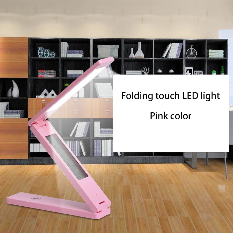 Сенсорное управление яркость календарь часы книга огни LED складной настольная