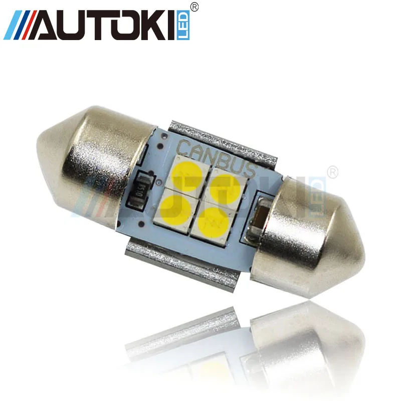 Бесплатная доставка Canbus двухконцевая Светодиодная лампа 3030 4SMD 28 мм 31 36 39 41 44