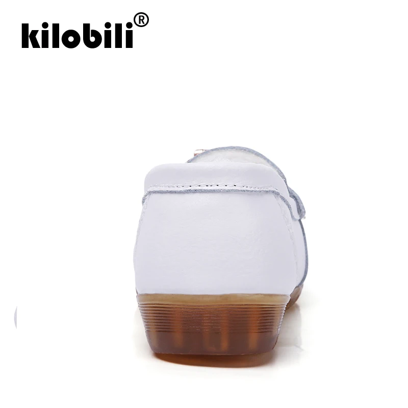 Kilobili 2018 зимние Для женщин летние туфли типа мокасин из телячьей кожи балетки на
