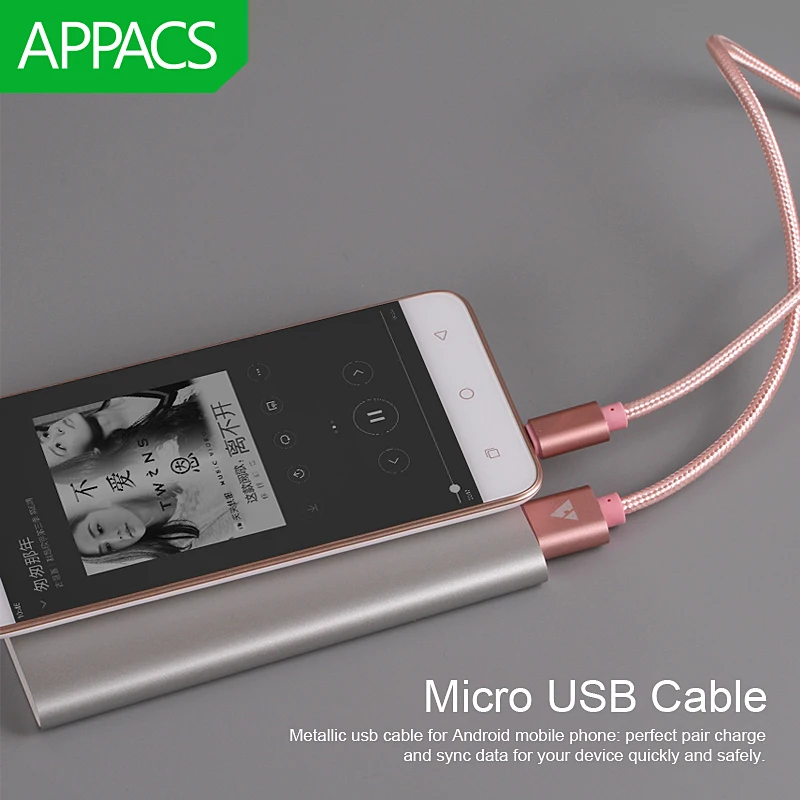 Кабель Micro USB APPACS 2.1A нейлоновый кабель для быстрой зарядки мобильного телефона