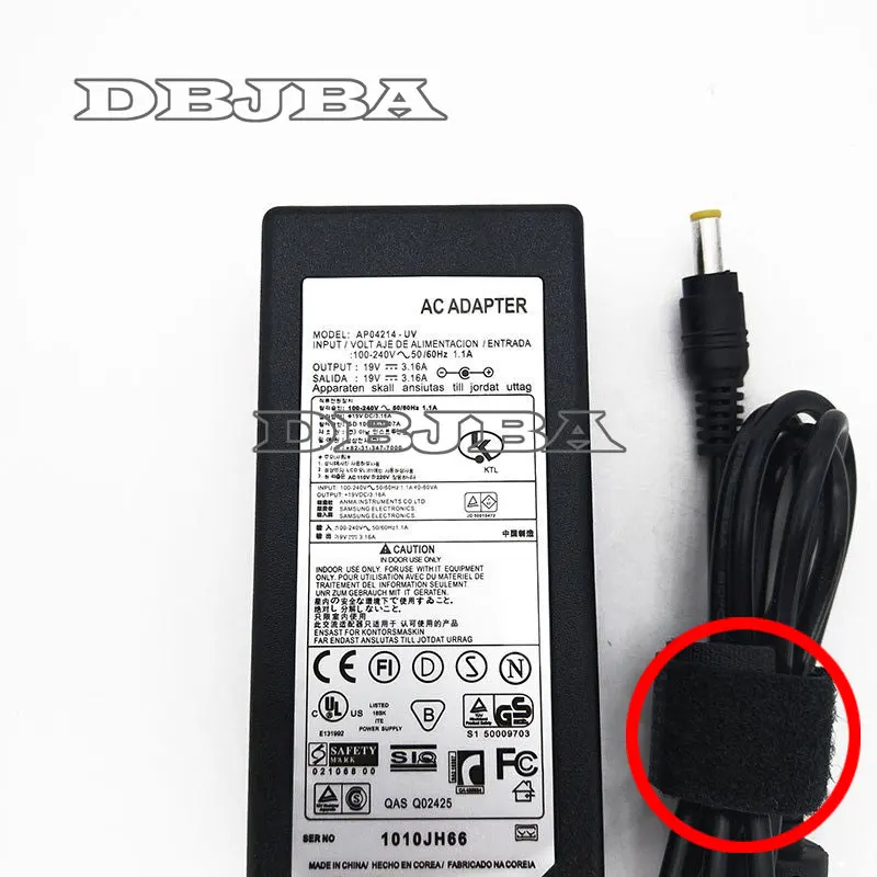 19V 3.16A 60W AC адаптер Зарядное устройство для Samsung NP RV510 R60 блок питания ноутбука 5 мм * 3