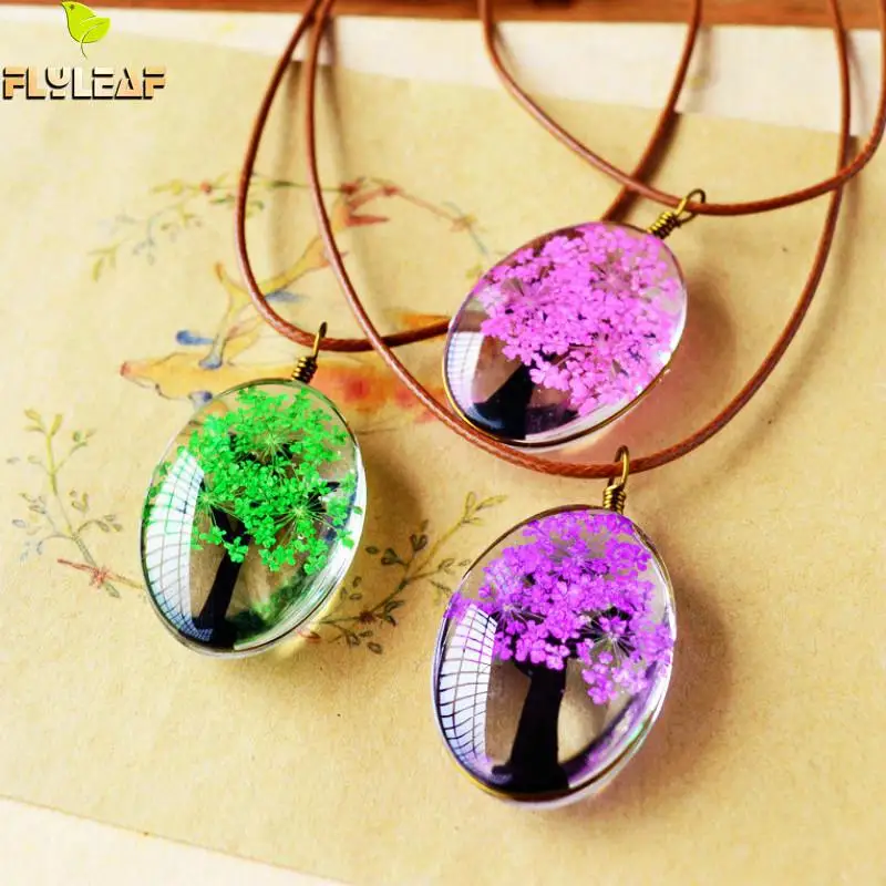 Flyleaf 2017 натуральные сухие цветы ручной работы Длинные ожерелья и подвески для