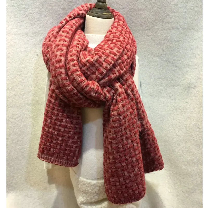 Шарф женский цветной с геометрическим узором YG453|shawl poncho|scarf womenknit scarf |