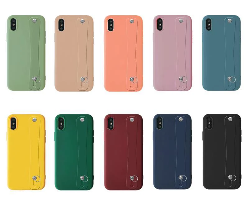 LOVECOM сплошной карамельный цвет ремешок для телефона чехлы для iPhone 11 Pro Max XS Max XR 6 6S 7 8 Plus X Мягкая силиконовая задняя крышка