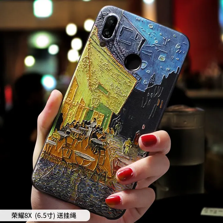 Vintage starry night oil painting Relief case For Huawei Honor Play 8X cover | Mobile Phone Cases &amp Covers