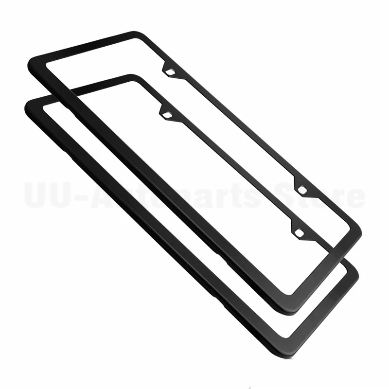 2 шт./лот черная металлическая рамка для номерного знака из нержавеющей стали