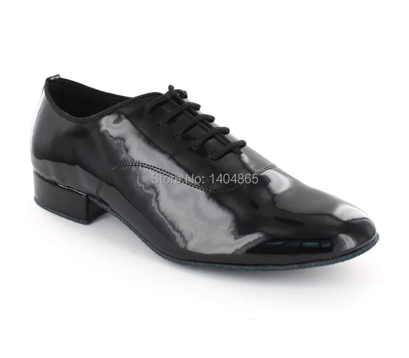 

NEW Top Quality Patent Real Black Cow Patent Leather ballroom Modern Latin mens dance shoes Low Heel.FREE SHIPPING!